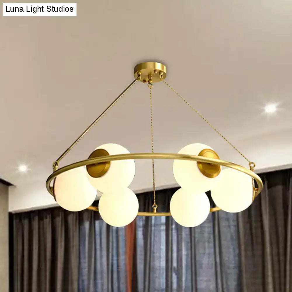 Brass Circular Chandelier