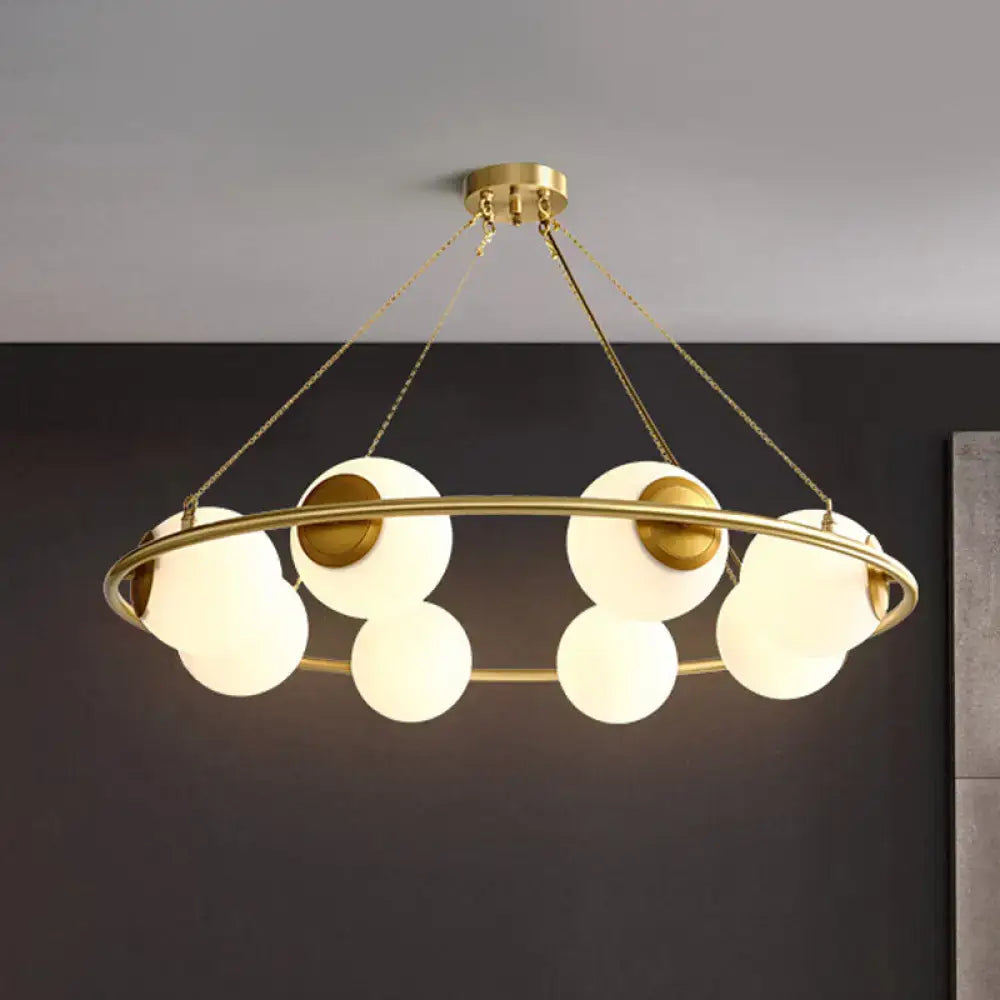 Brass Circular Chandelier