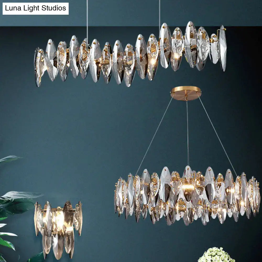 Gold Smoke Leaf Chandelier