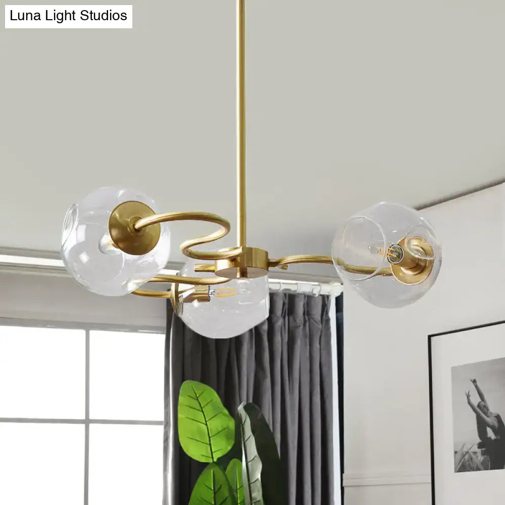 Brass Glass Globe Flush Mount