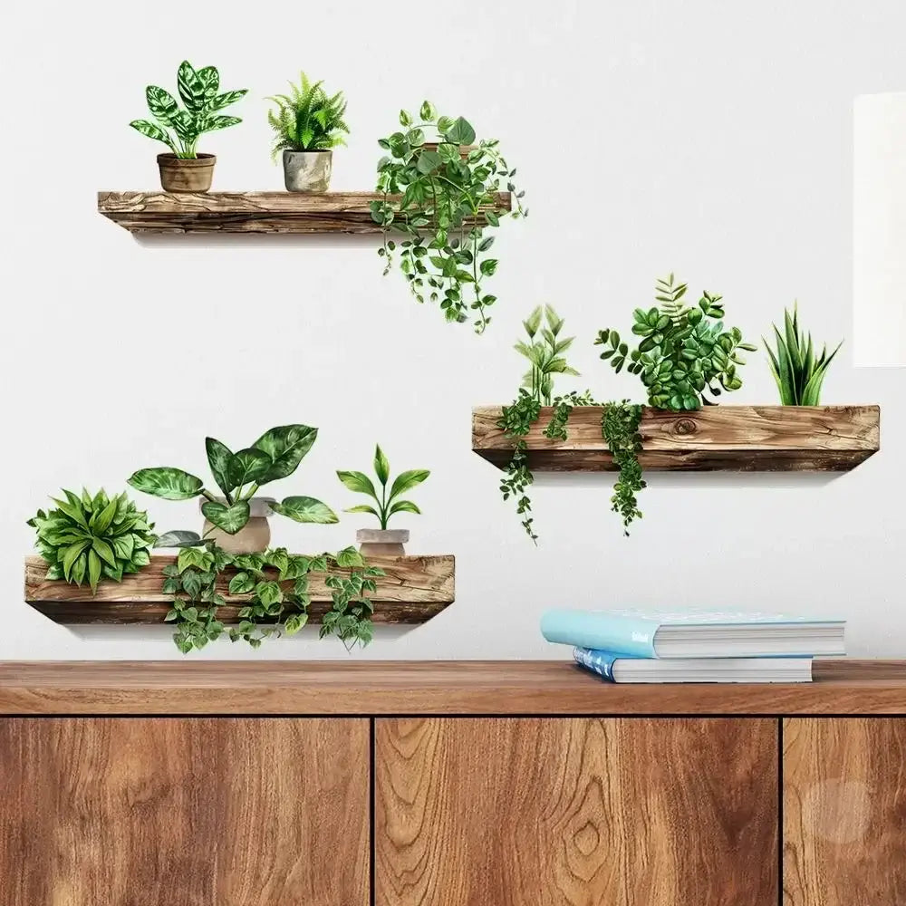 Wooden Plant Wall Decals