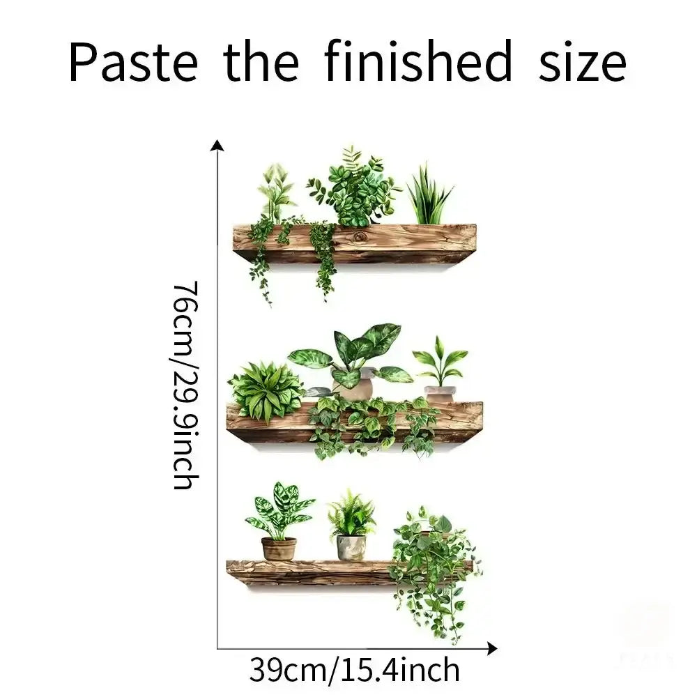 Wooden Plant Wall Decals
