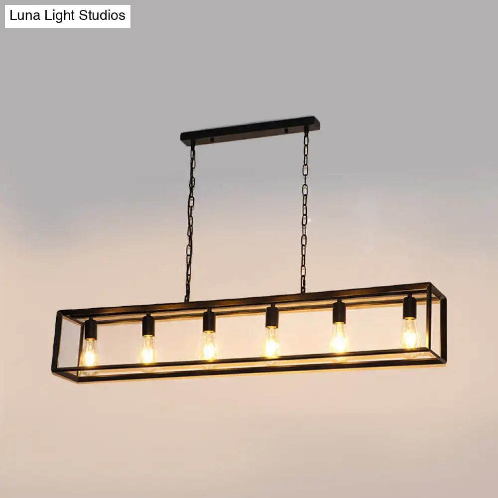 Brass Rectangle Island Light