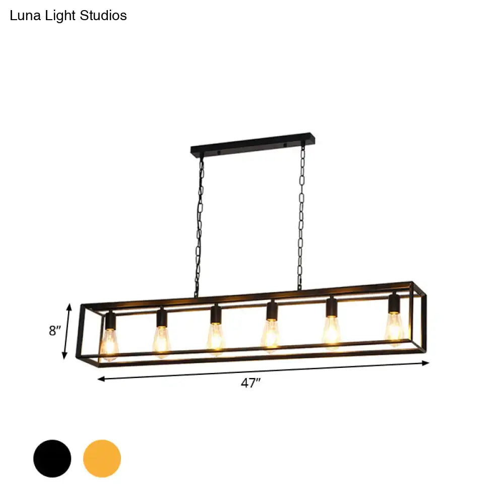 Brass Rectangle Island Light
