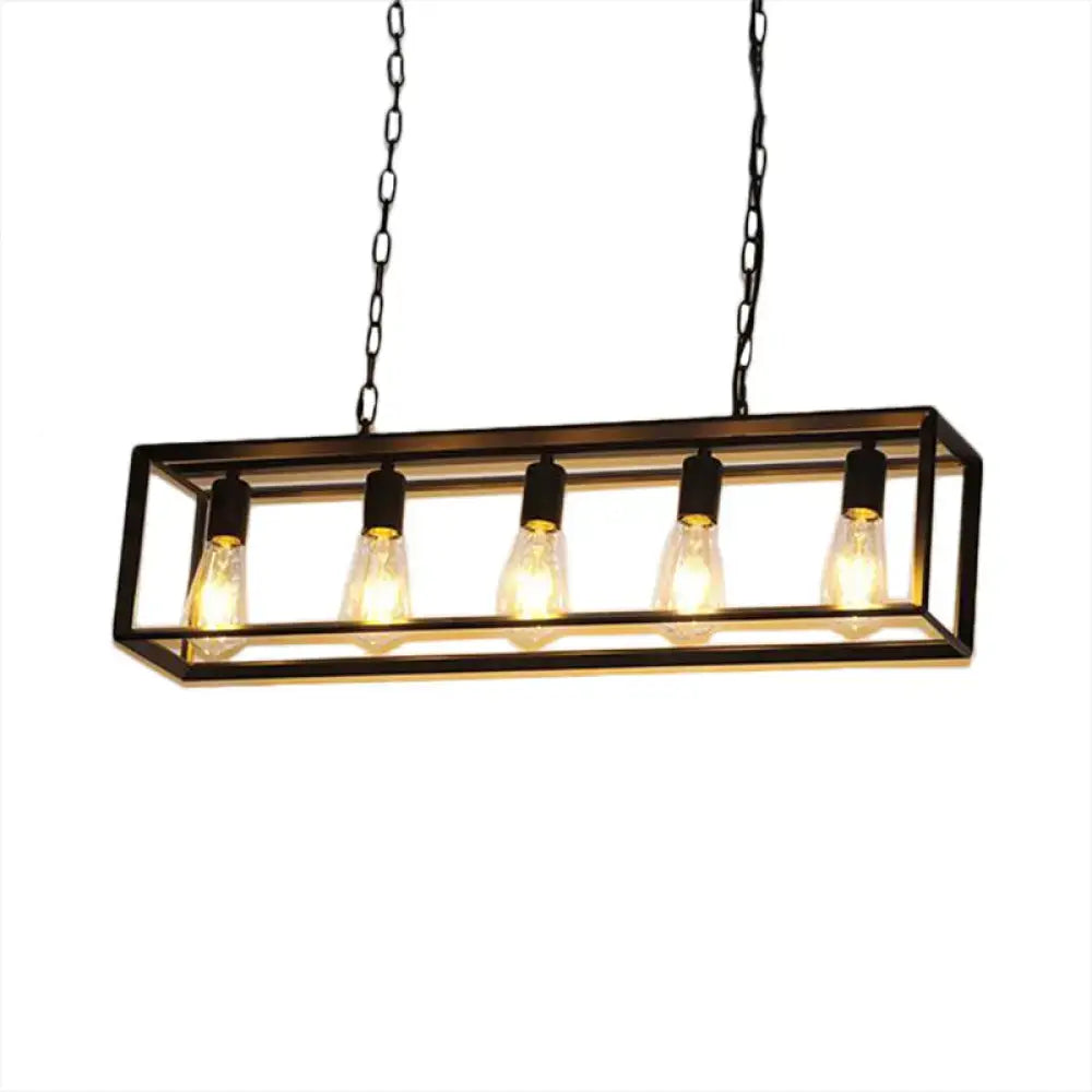 Brass Rectangle Island Light