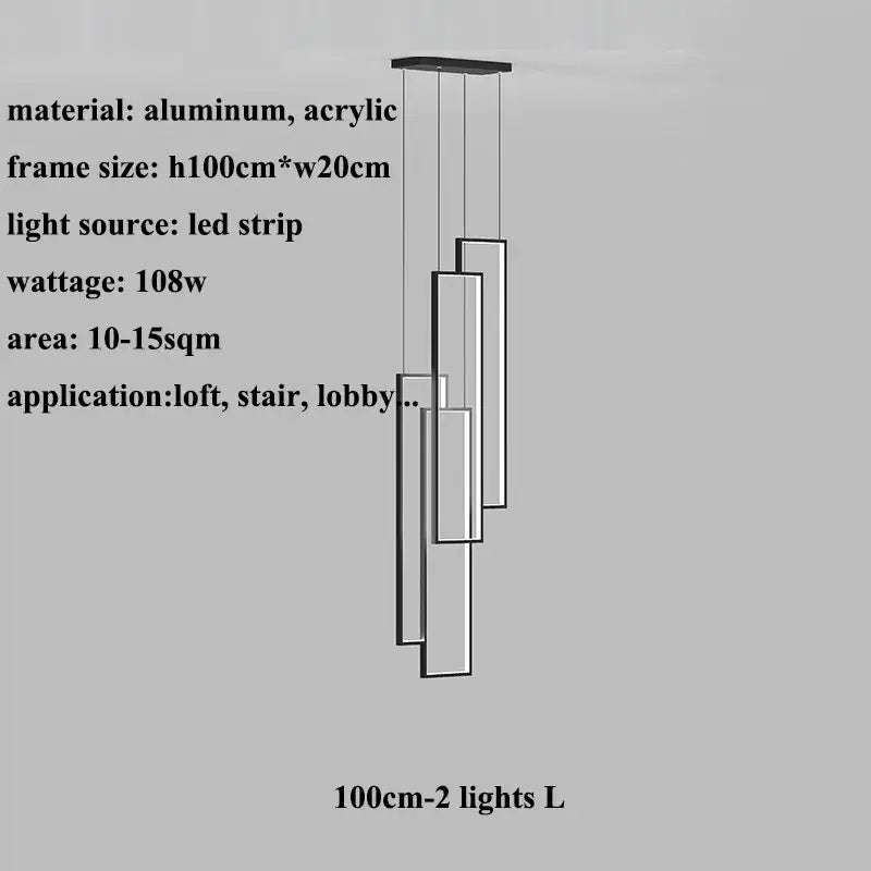 Black Gold Rectangle Chandelier