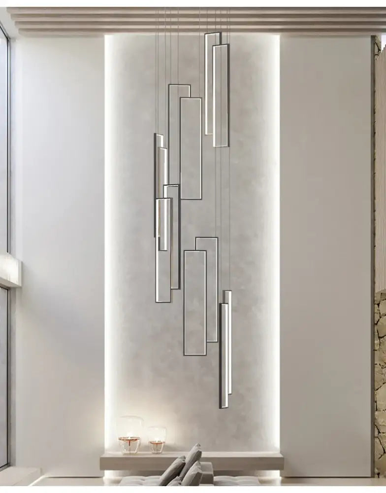 Black Gold Rectangle Chandelier