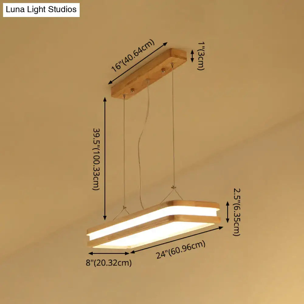 Wood Acrylic Stepless Dimming Island Pendant