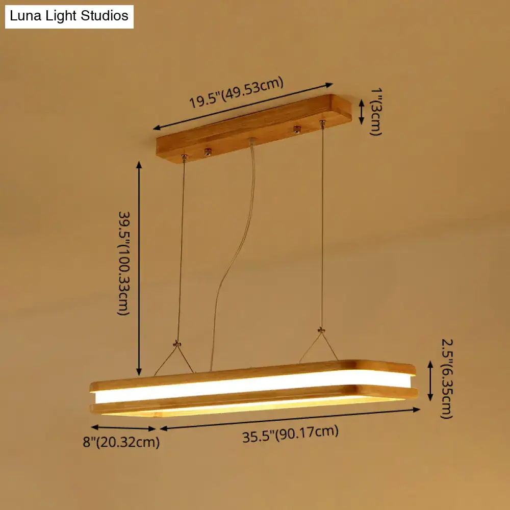 Wood Acrylic Stepless Dimming Island Pendant