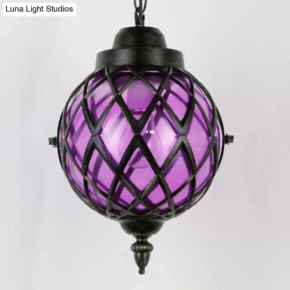 Green Purple Glass Pendant