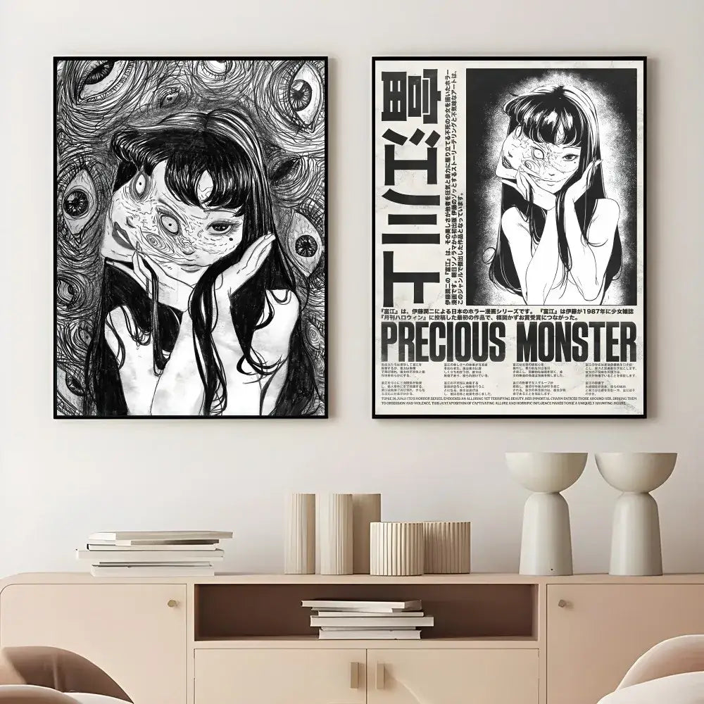 B&W Anime Girl Poster