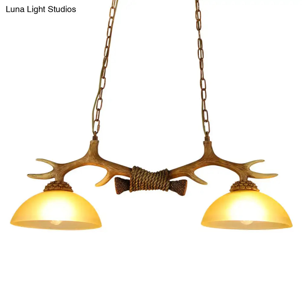 Wood Antler Pendant Light