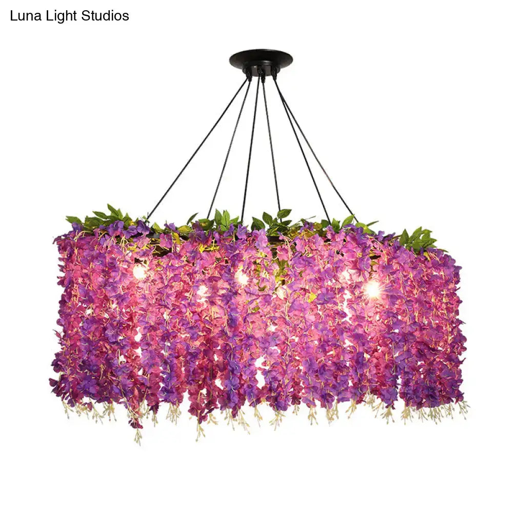 Purple Floral Ceiling Light