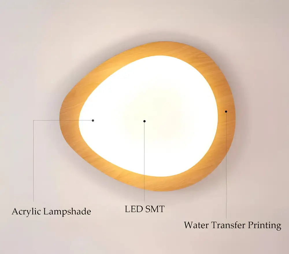Walnut Oval Acrylic Ceiling Light