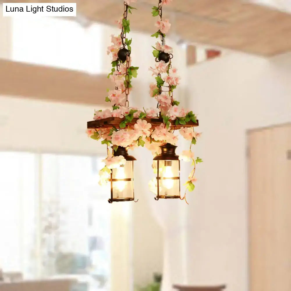 Wooden Ivy Ceiling Light