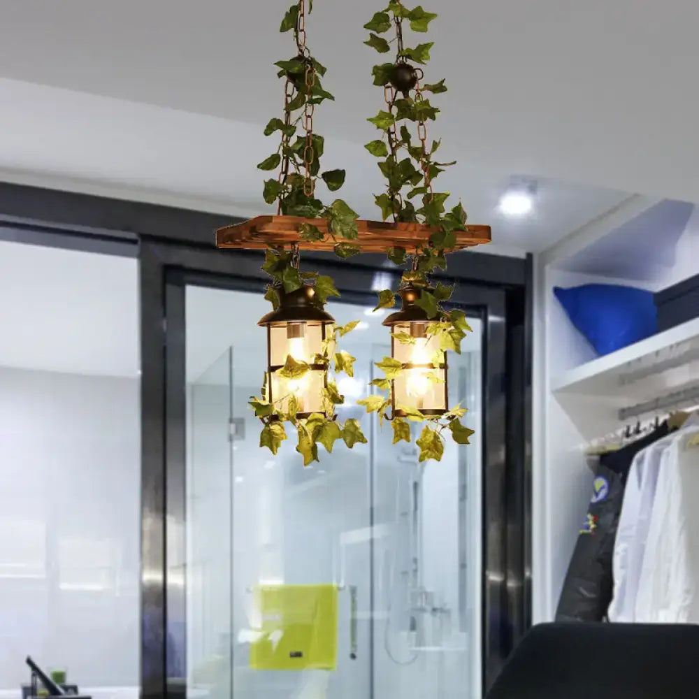 Wooden Ivy Ceiling Light