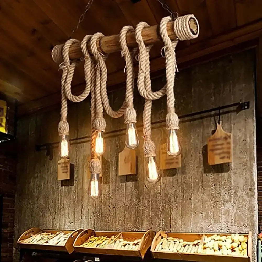 Bamboo Rope Pendant Light