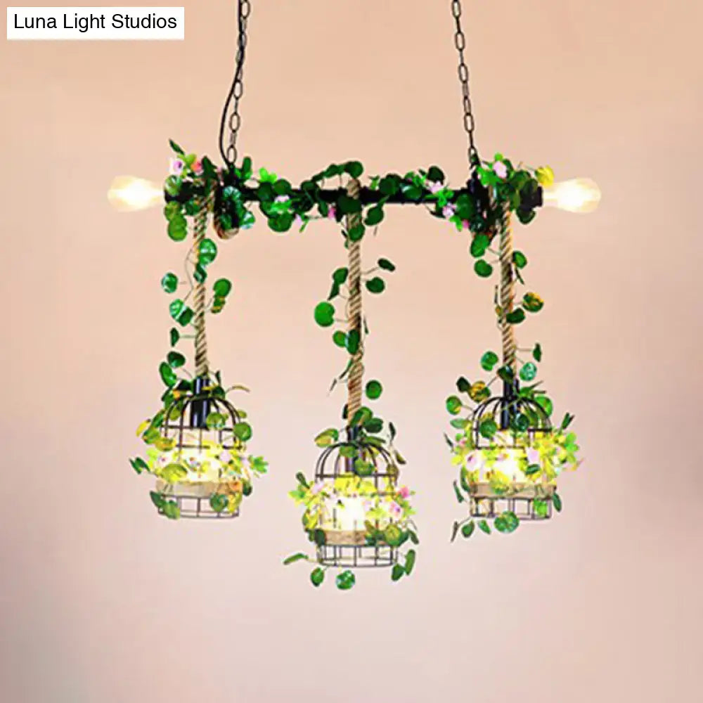Black Floral Island Chandelier