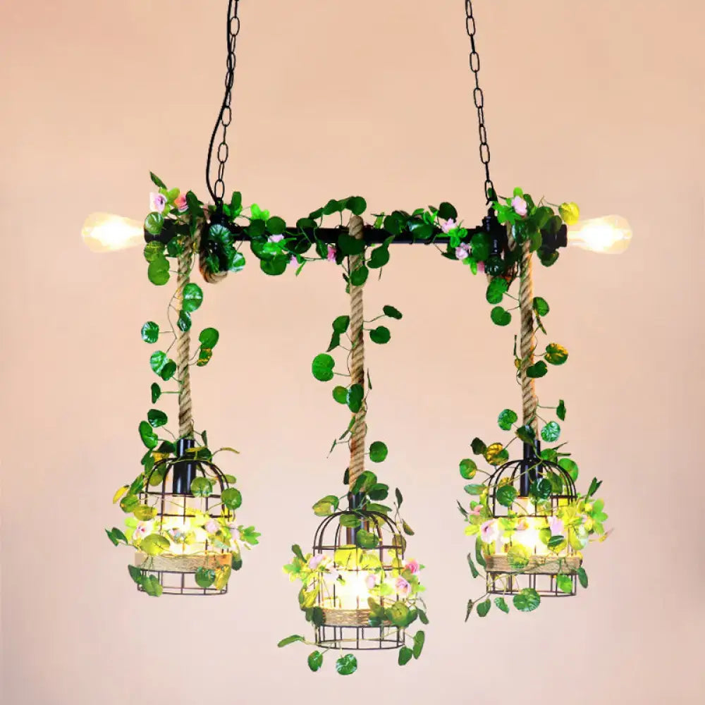 Black Floral Island Chandelier