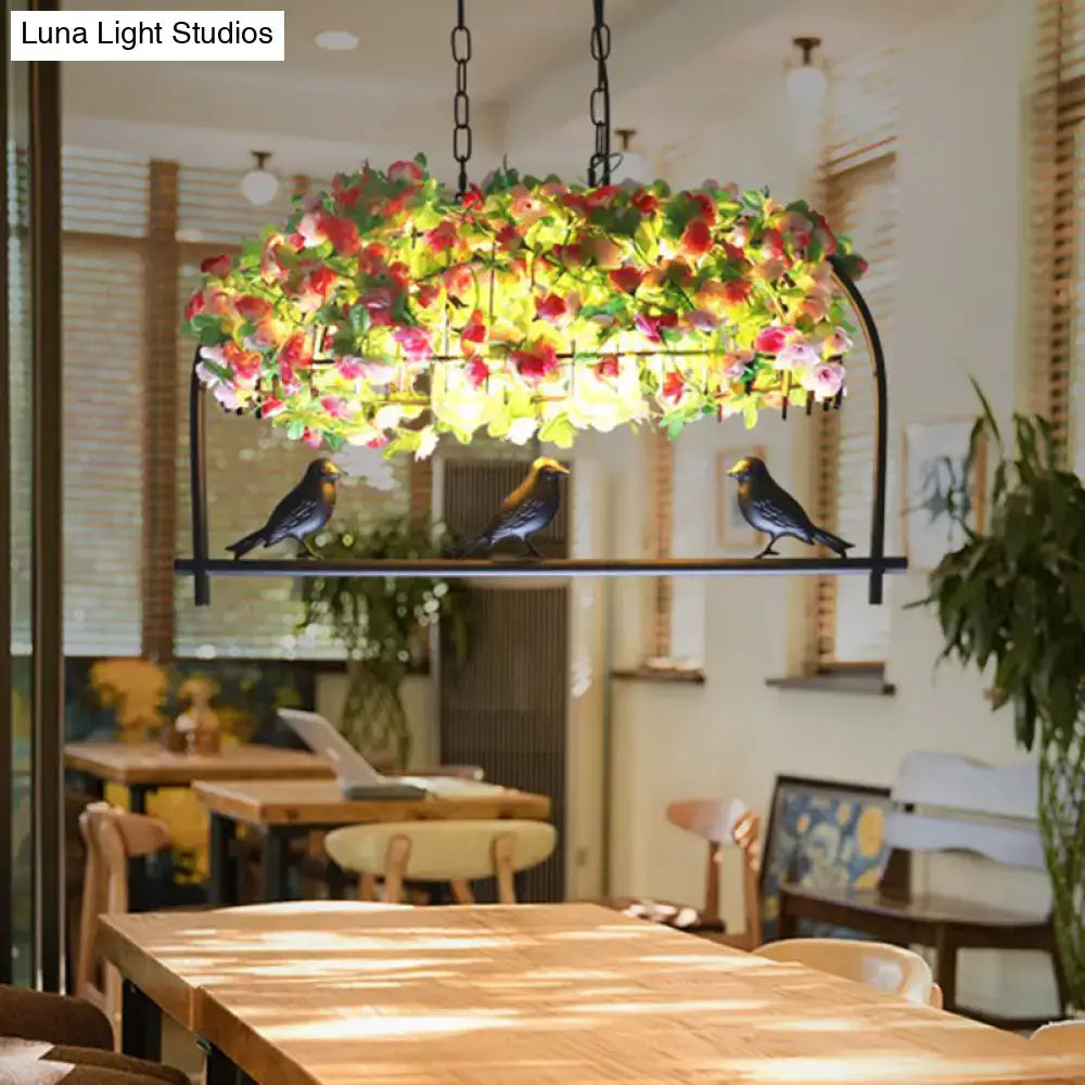 Black Floral Island Chandelier