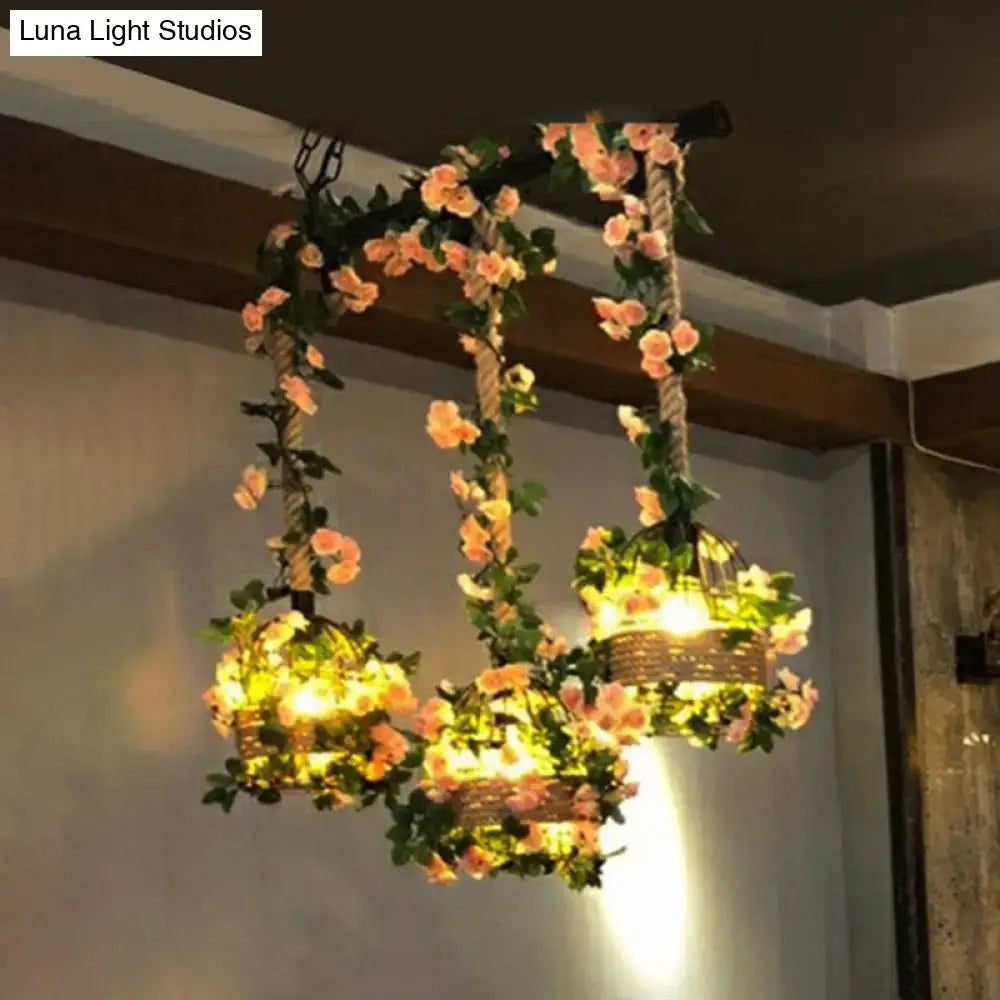 Black Floral Island Chandelier