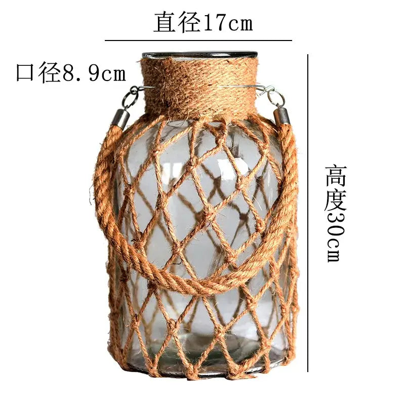 Glass Twine Hanging Vase