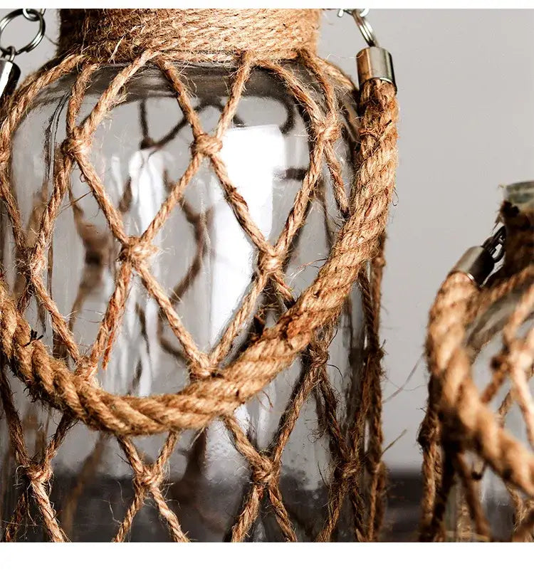 Glass Twine Hanging Vase