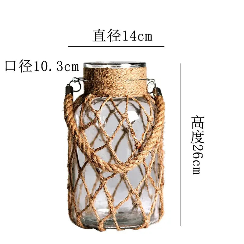 Glass Twine Hanging Vase