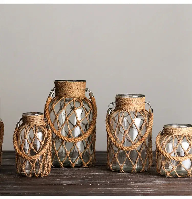 Glass Twine Hanging Vase