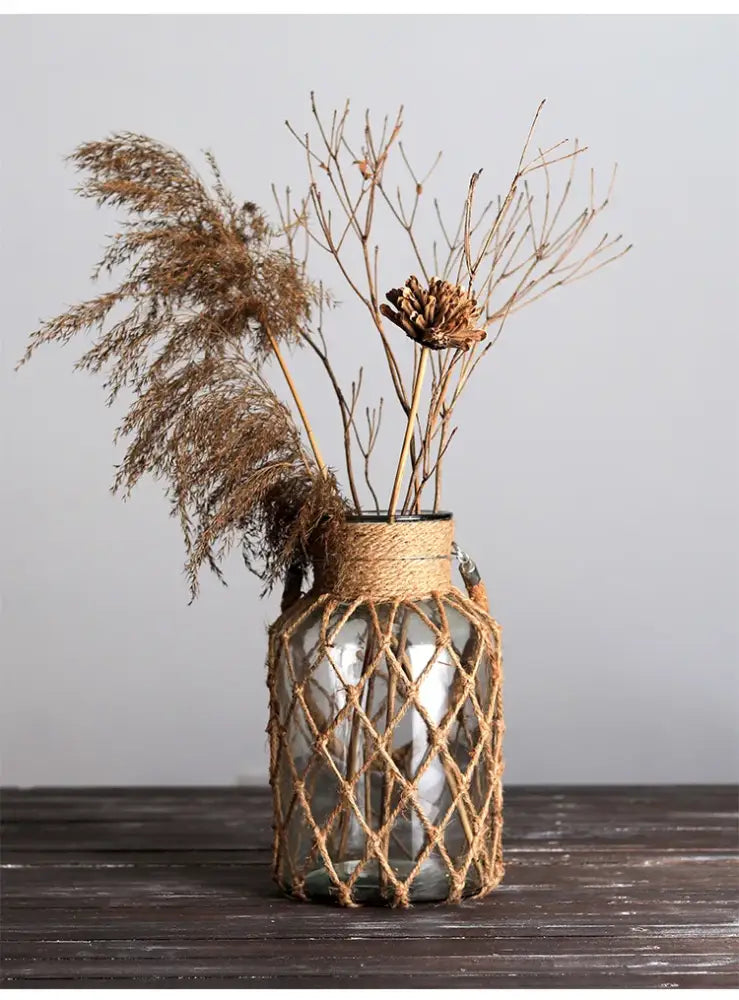 Glass Twine Hanging Vase