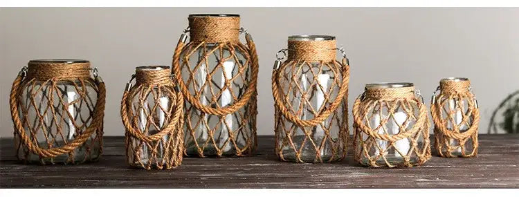 Glass Twine Hanging Vase
