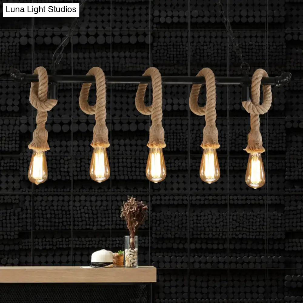 Black Pipe Hanging Lamp