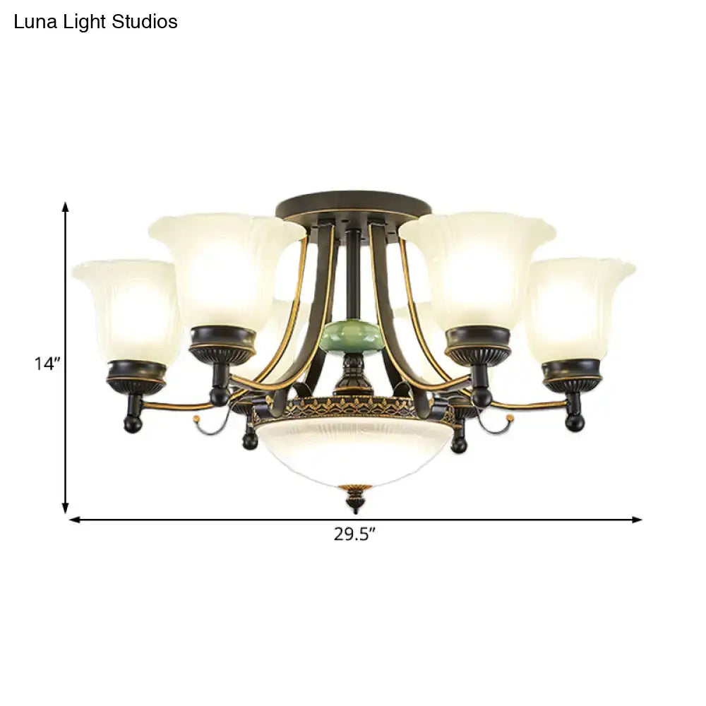 Gold Glass Flower Ceiling Light