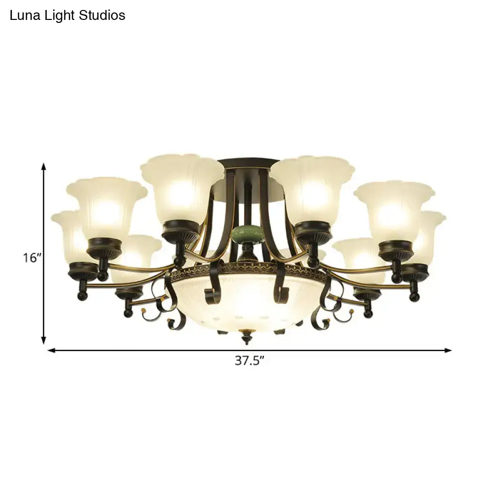 Gold Glass Flower Ceiling Light