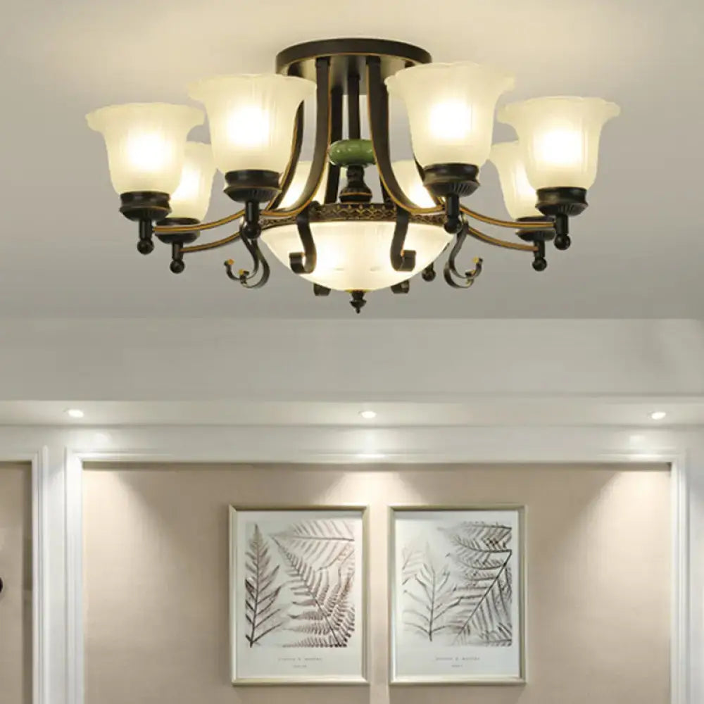 Gold Glass Flower Ceiling Light