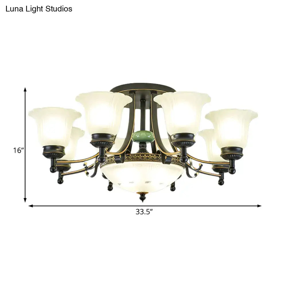 Gold Glass Flower Ceiling Light