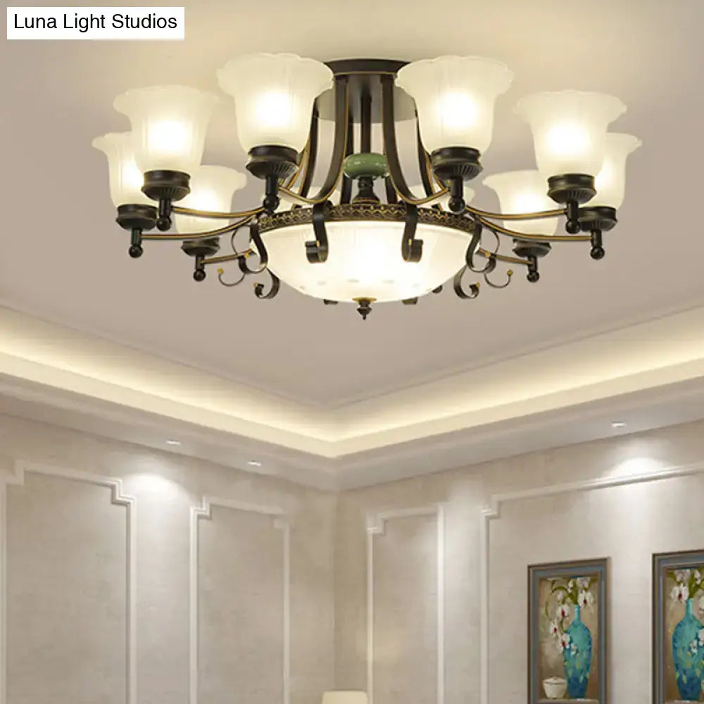 Gold Glass Flower Ceiling Light