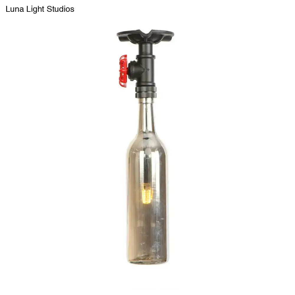 Amber Glass Flush Light