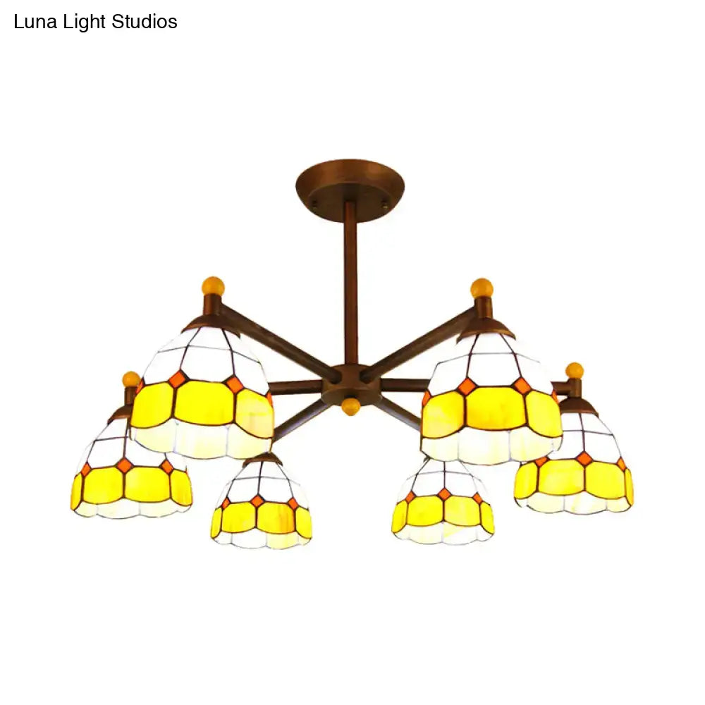 Amber Stained Glass Chandelier