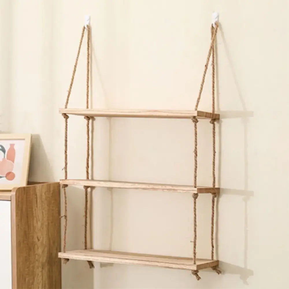 Wood Rope Floating Shelves