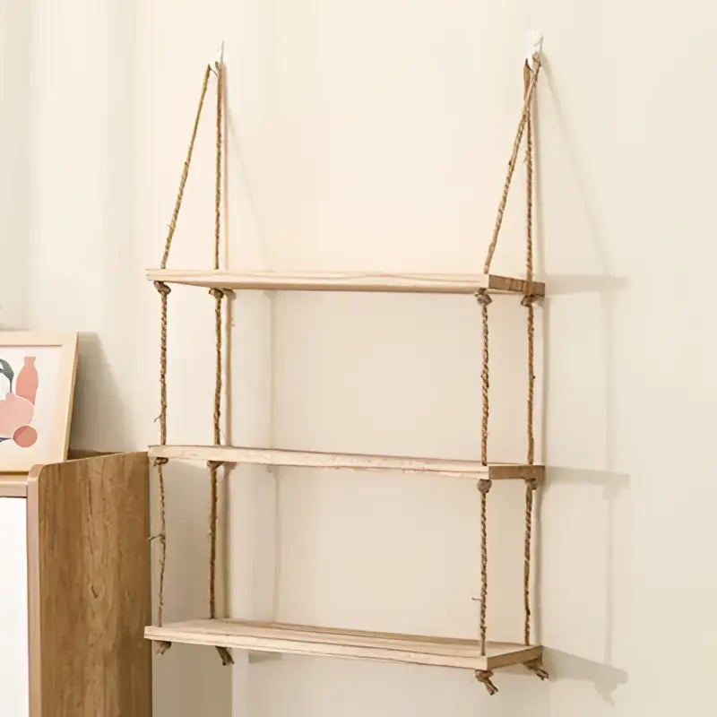 Wood Rope Floating Shelves