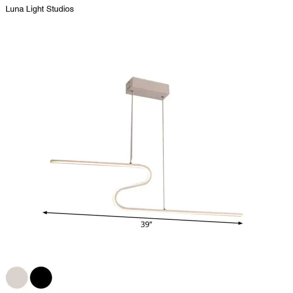 Black S-Shape Pendant Light
