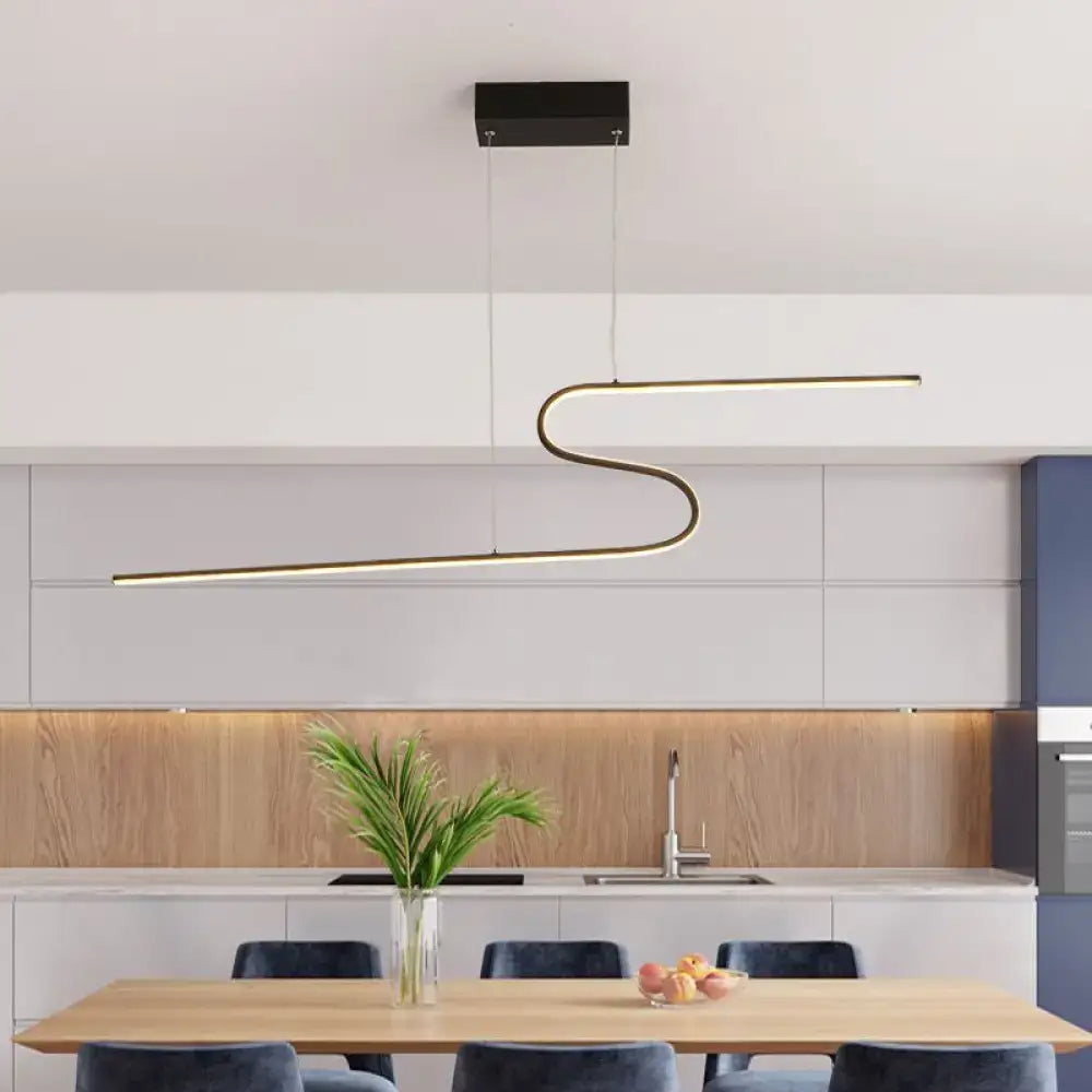 Black S-Shape Pendant Light
