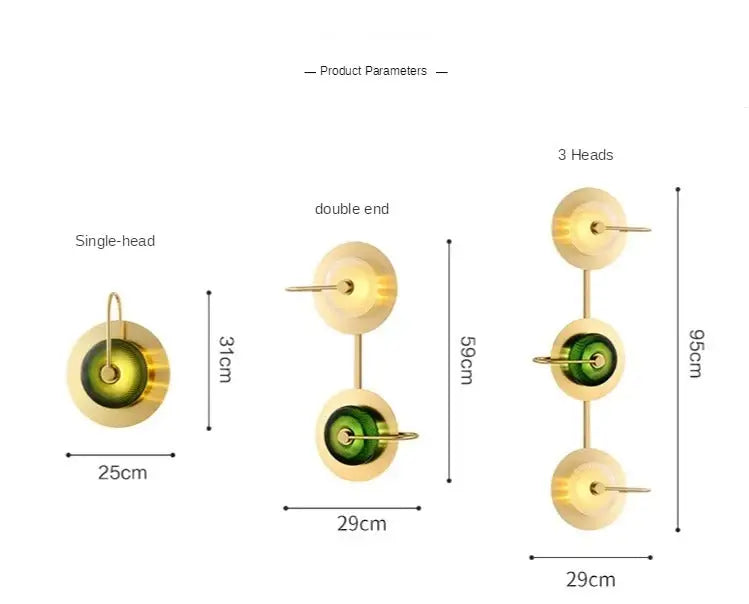 Green Brass Wall Sconces