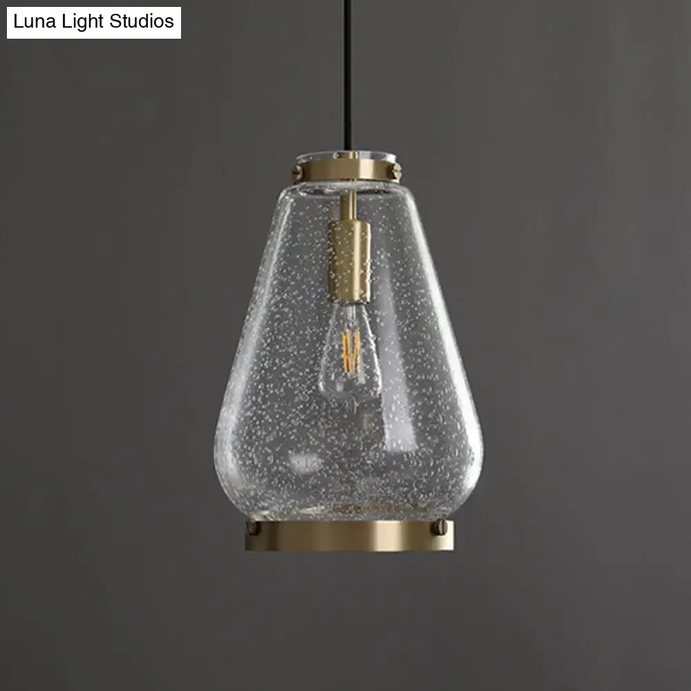 Brass Seeded Glass Pendant