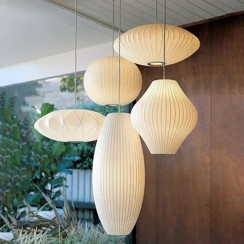 White Geometric LED Pendant