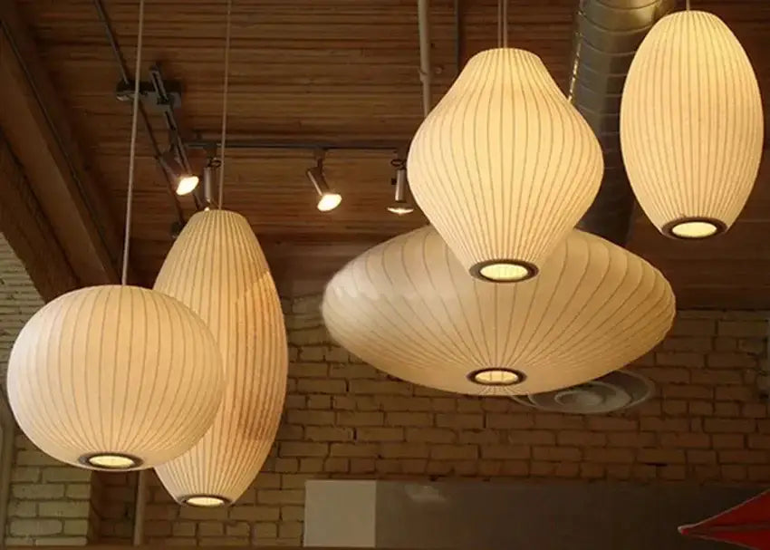 White Geometric LED Pendant