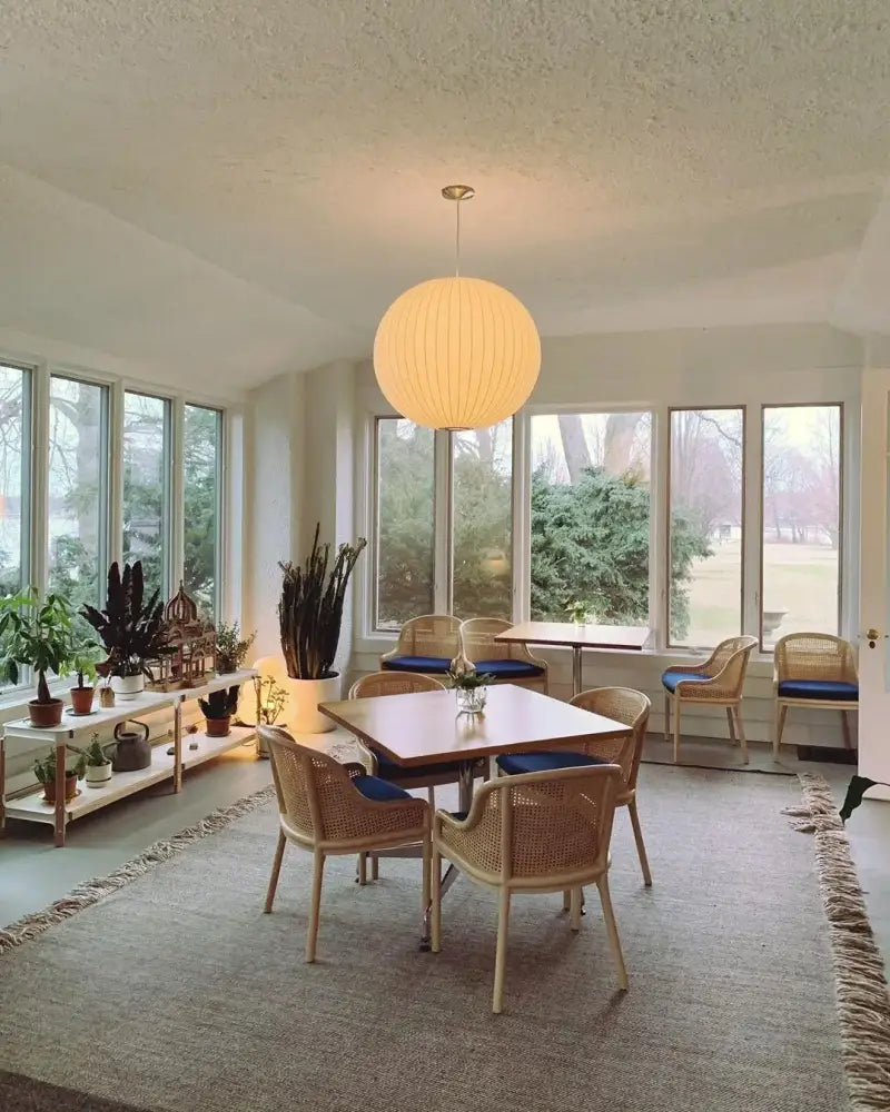 White Geometric LED Pendant