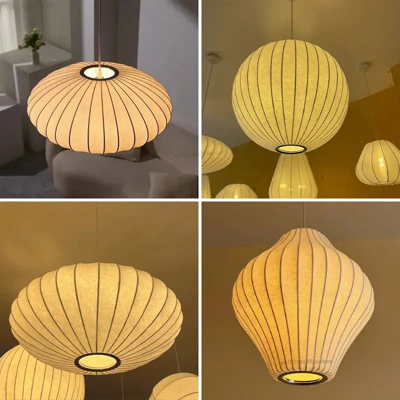 White Geometric LED Pendant