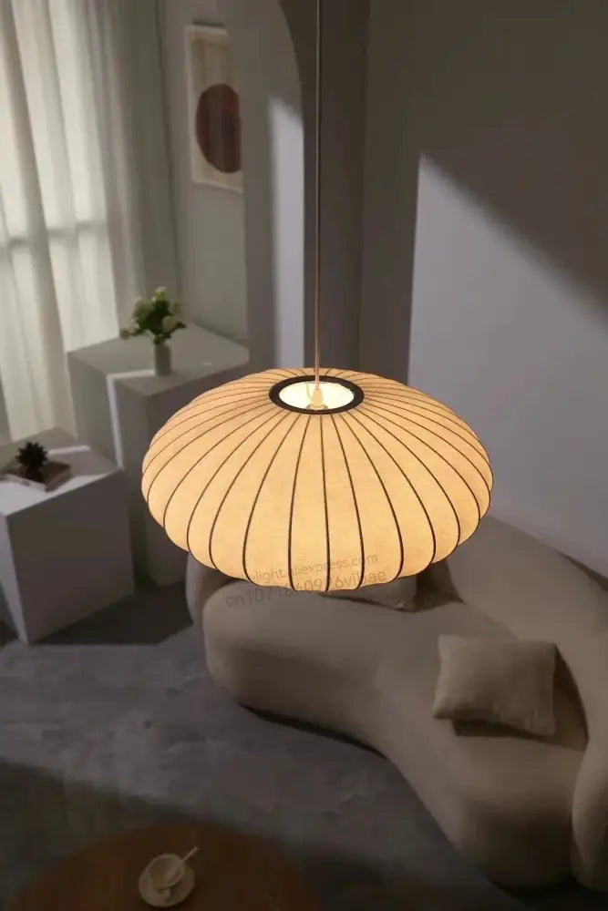 White Geometric LED Pendant